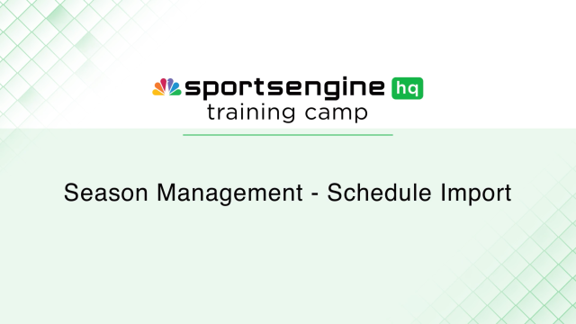 Season Mgmt - Schedule Import