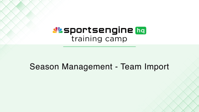 Season Mgmt - Team Import