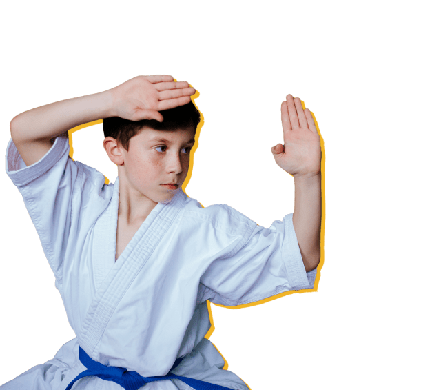 boy performing martial arts