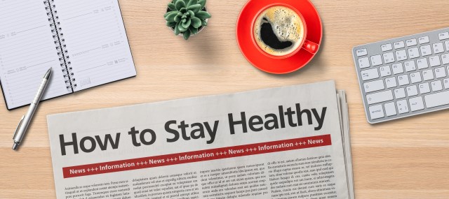 Newspaper on a desk - How to stay healthy